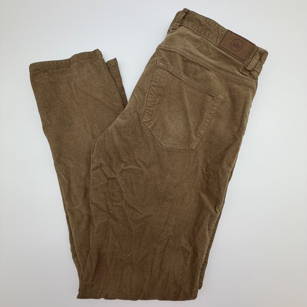 Peter Millar Superior Corduroy Classic Fit Brown Stretch Pants MF24B29 Mens 34
